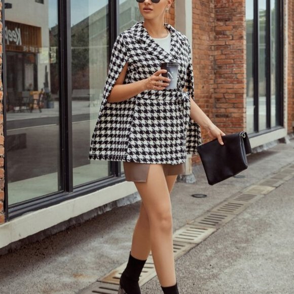 Houndstooth Cape Jacket - Picture 9 of 9